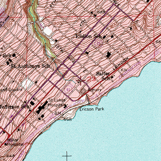 Topographic Map of Kirk of the Lake Presbyterian Church, MN