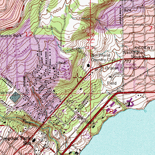 Topographic Map of Duluth Congregational Church, MN