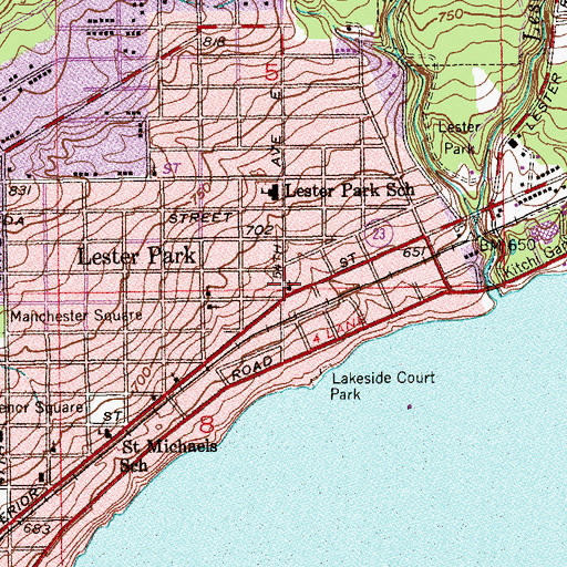 Topographic Map of Lester Park United Methodist Church, MN