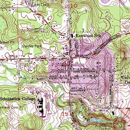 Topographic Map of Kenwood Lutheran Church, MN