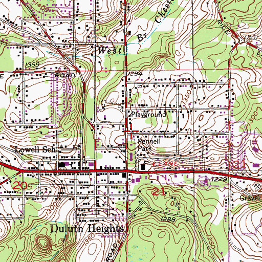 Topographic Map of Holy Cross Lutheran Church, MN