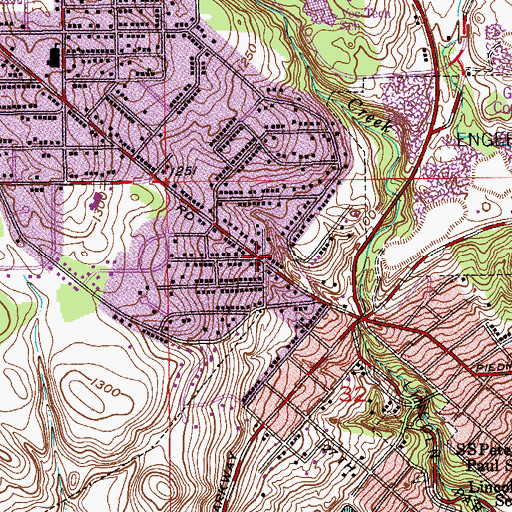 Topographic Map of Hillside United Methodist Church, MN