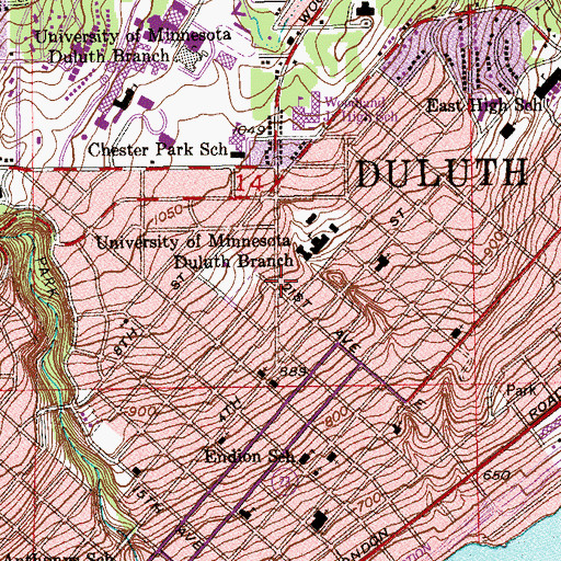 Topographic Map of Glen Avon Presbyterian Church, MN