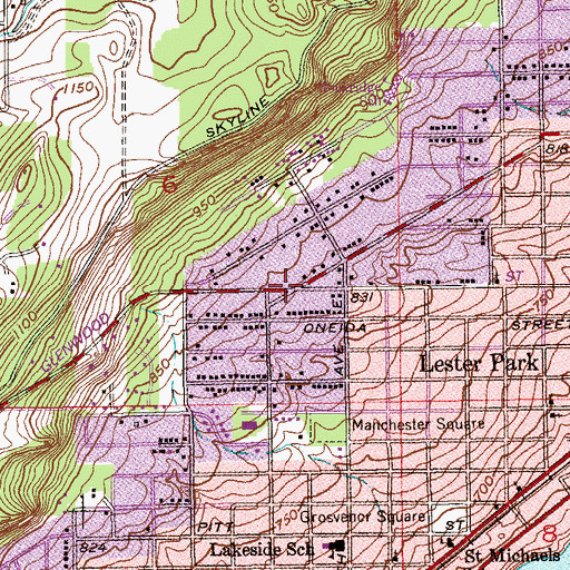 Topographic Map of Lakeside Baptist Church, MN