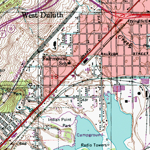 Topographic Map of Bethany Baptist Church, MN