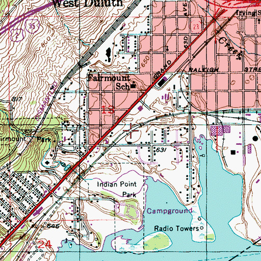 Topographic Map of Asbury United Methodist Church, MN
