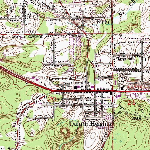 Topographic Map of Saint Joseph's Church, MN