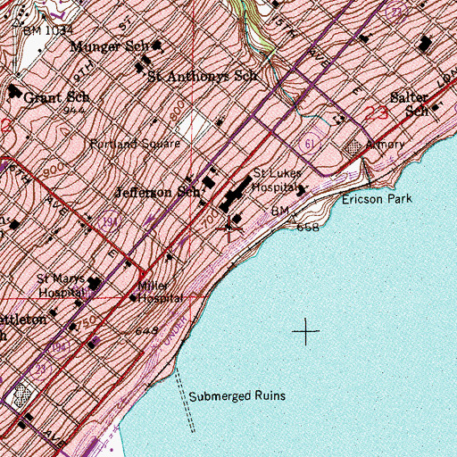 Topographic Map of United Baptist Christian Church, MN