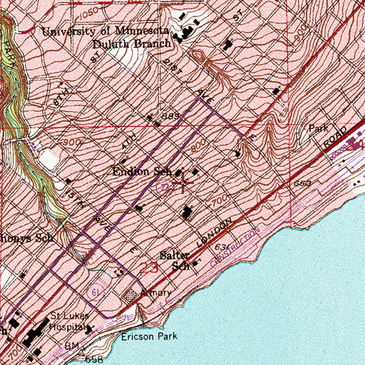 Topographic Map of Duluth Superior Friends, MN