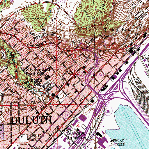 Topographic Map of Lincoln Park Baptist Church, MN