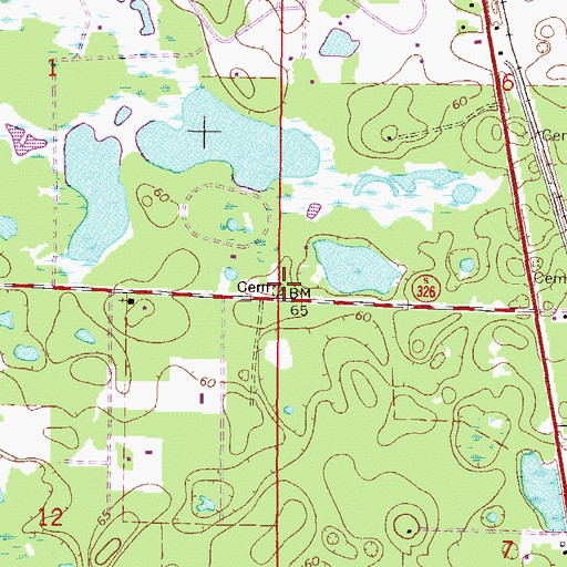 Topographic Map of Church of Christ Cemetery, FL