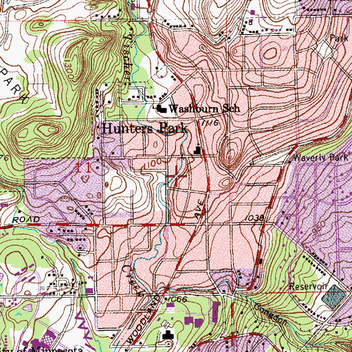 Topographic Map of Pilgrim Congregational Church, MN