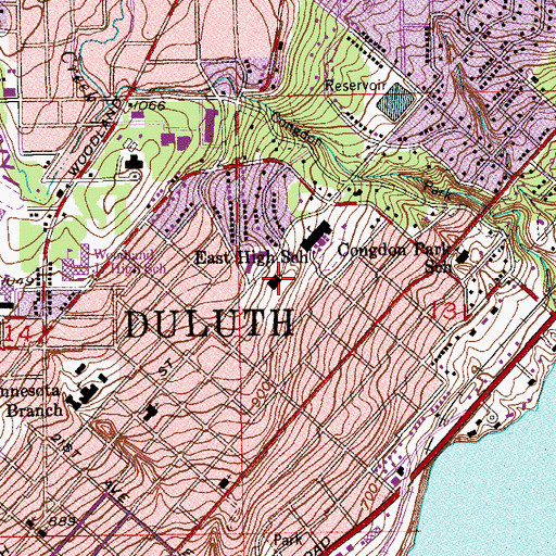 Topographic Map of Cathedral of Our Lady of the Rosary, MN
