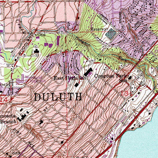 Topographic Map of Saint Peter's Catholic Church, MN