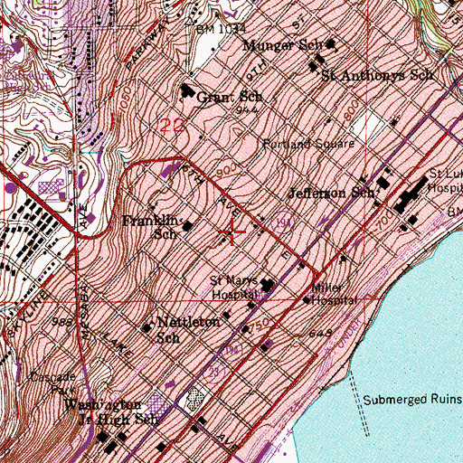 Topographic Map of Saint Mark African Methodist Church, MN