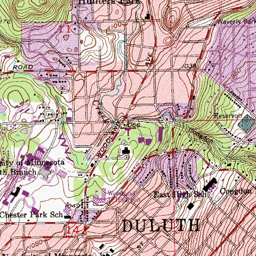 Topographic Map of University United Methodist Church, MN