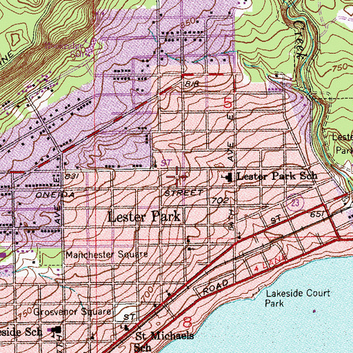 Topographic Map of First Church of Christ, MN