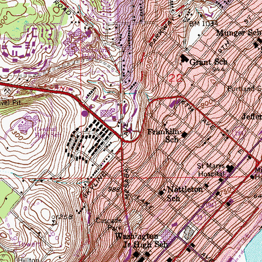 Topographic Map of First United Methodist Church, MN
