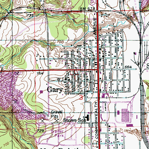 Topographic Map of Saint George Serbian Orthodox Church, MN