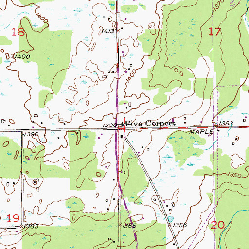 Topographic Map of Faith Baptist Church, MN