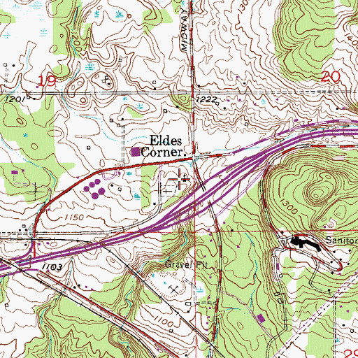 Topographic Map of Pine Hill Lutheran Church, MN