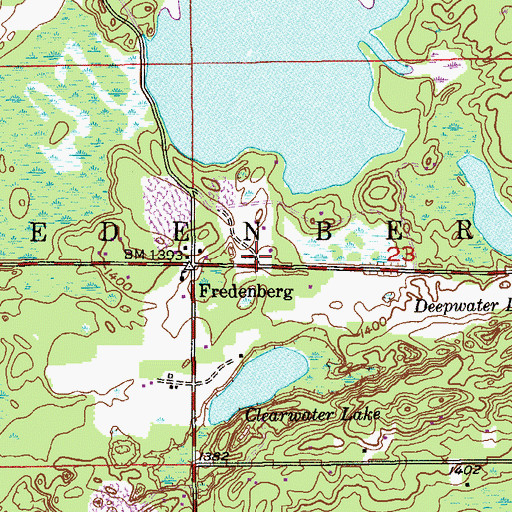 Topographic Map of Fredenberg Community Chapel, MN