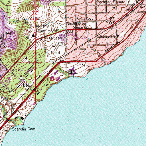 Topographic Map of Lakeshore Lutheran Home, MN