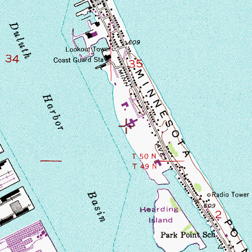 Topographic Map of Park Point Manor, MN