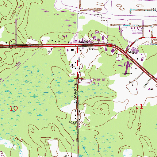 Topographic Map of Bel Air Mobile Manor, MN