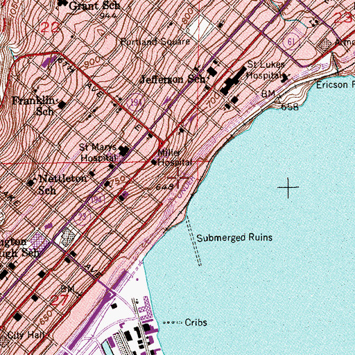 Topographic Map of Fitger's Brewery Complex, MN