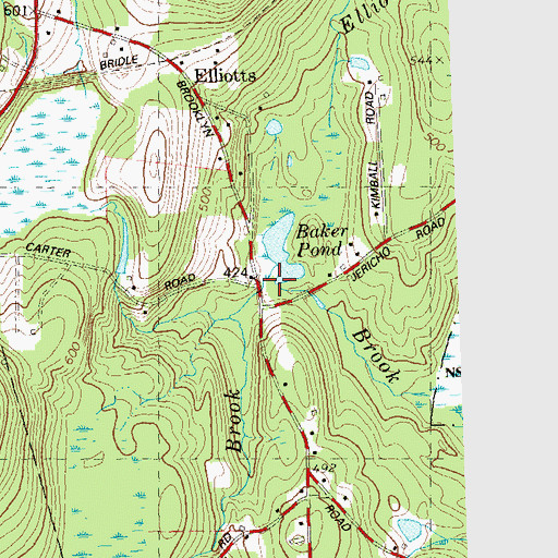 Topographic Map of Wade Brook, CT