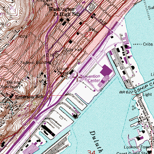 Topographic Map of Lake Superior Railroad Museum, MN