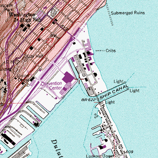 Topographic Map of Minnesota Slip Drawbridge, MN
