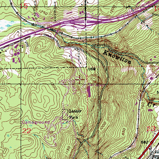Topographic Map of Spirit Mountain Recreation Area, MN