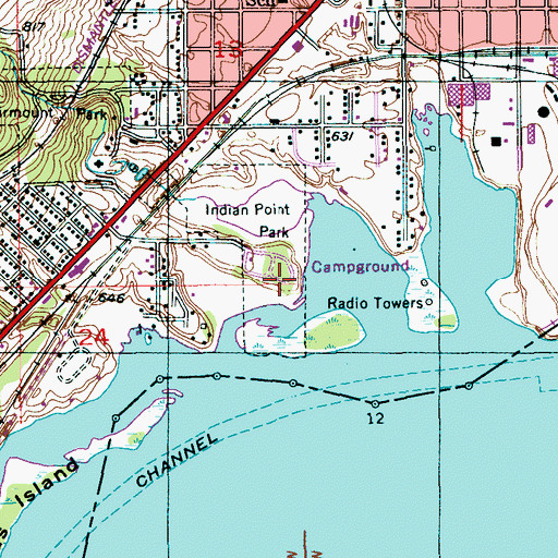 Topographic Map of Indian Point Campground, MN
