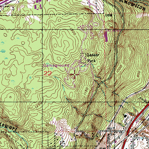 Topographic Map of Spirit Mountain Campground, MN