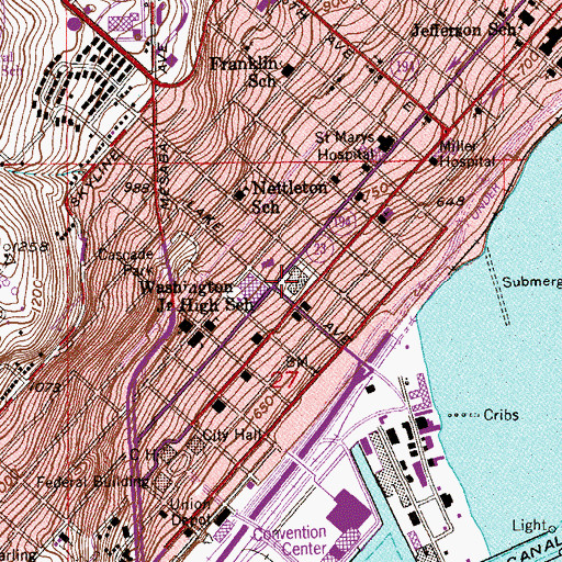 Topographic Map of Unity High School, MN