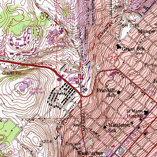 Topographic Map of Marshall School, MN