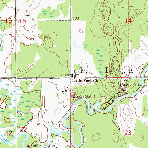 Topographic Map of Little Fork Cemetery, MN
