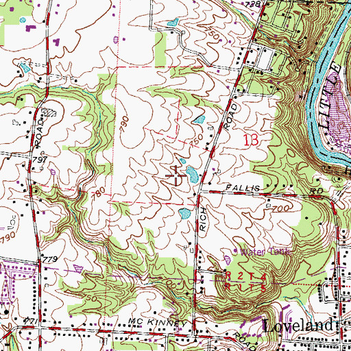 Topographic Map of Loveland High School, OH