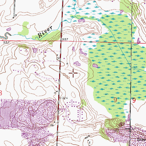 Topographic Map of Song Bird Hills Golf Course, WI