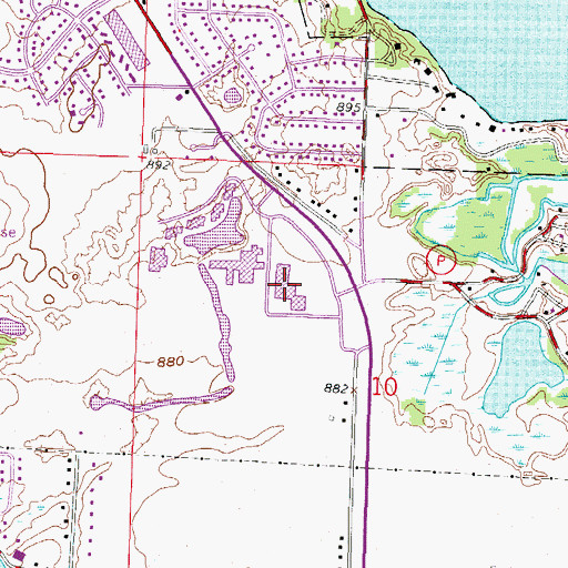 Topographic Map of Whitman Park Shopping Center, WI