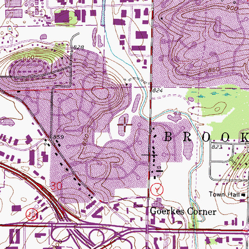 Topographic Map of Brook Park, WI