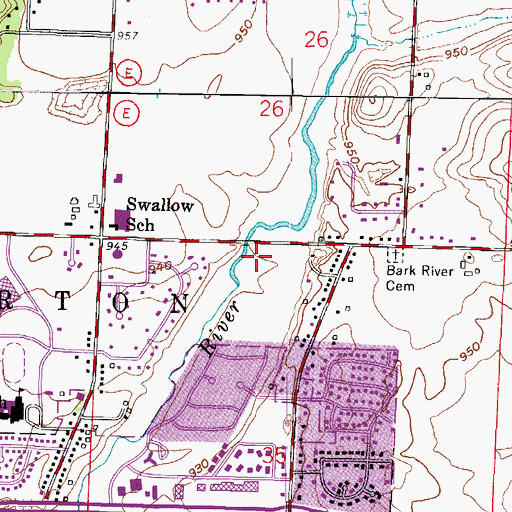 Topographic Map of Centennial Park, WI