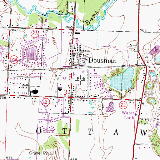 Topographic Map of Cory Municipal Park, WI