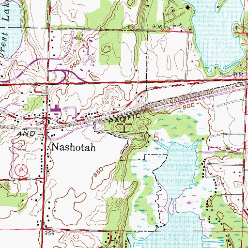 Topographic Map of Dickten Park, WI