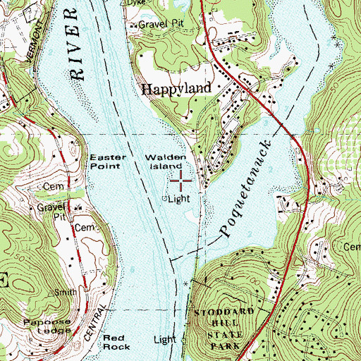 Topographic Map of Walden Island, CT