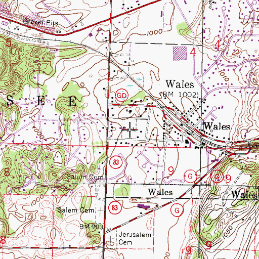Topographic Map of Firemans Memorial Park, WI