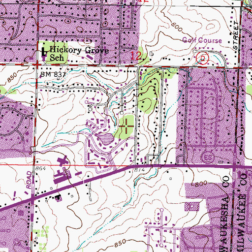 Topographic Map of Fountain Square Nature Area, WI
