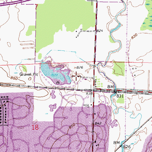 Topographic Map of Fox Brook Park, WI